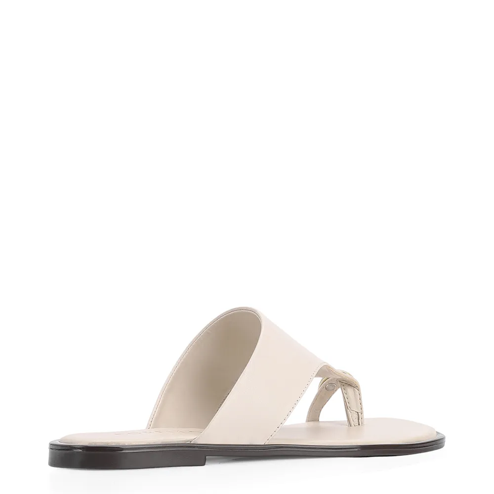 Rasteirinha Toe Ring Couro Off White - imagem 3