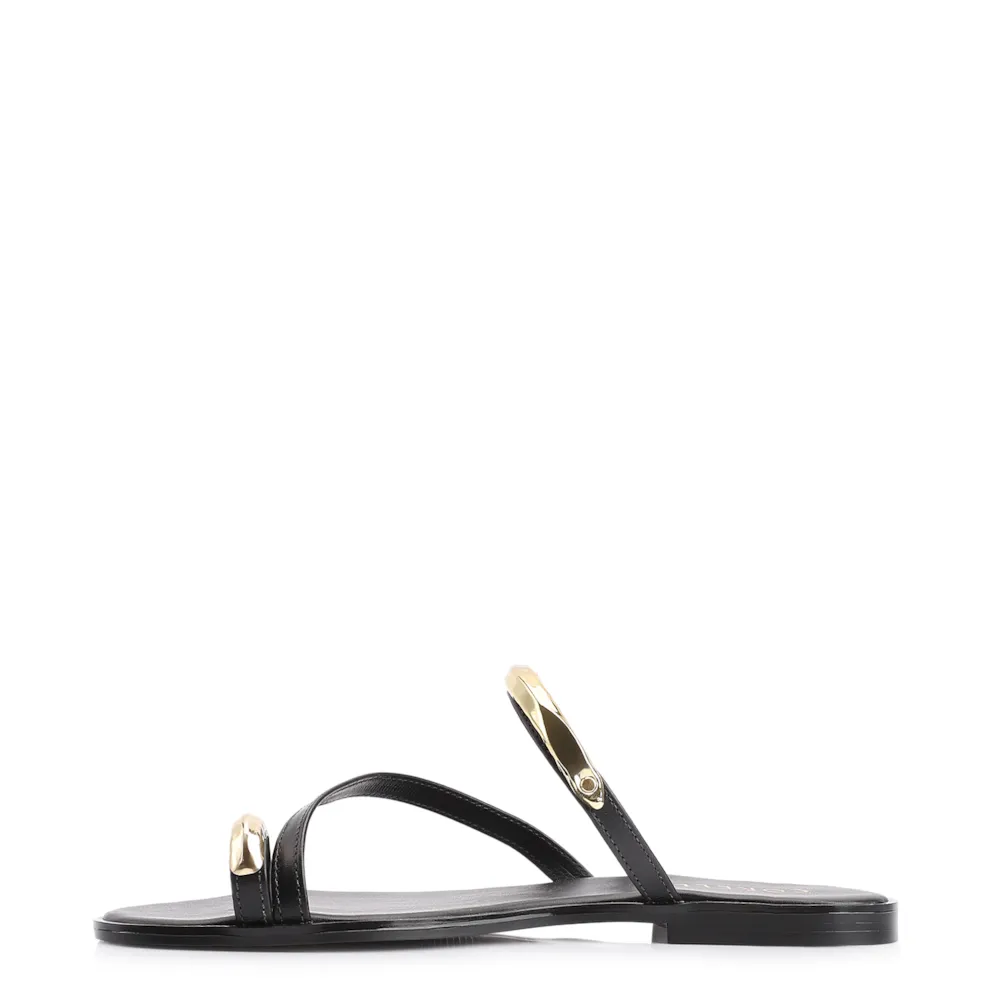 Rasteirinha Toe Ring Couro Preto - imagem 4