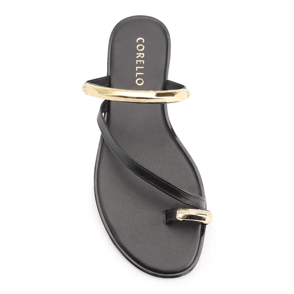 Rasteirinha Toe Ring Couro Preto - imagem 5