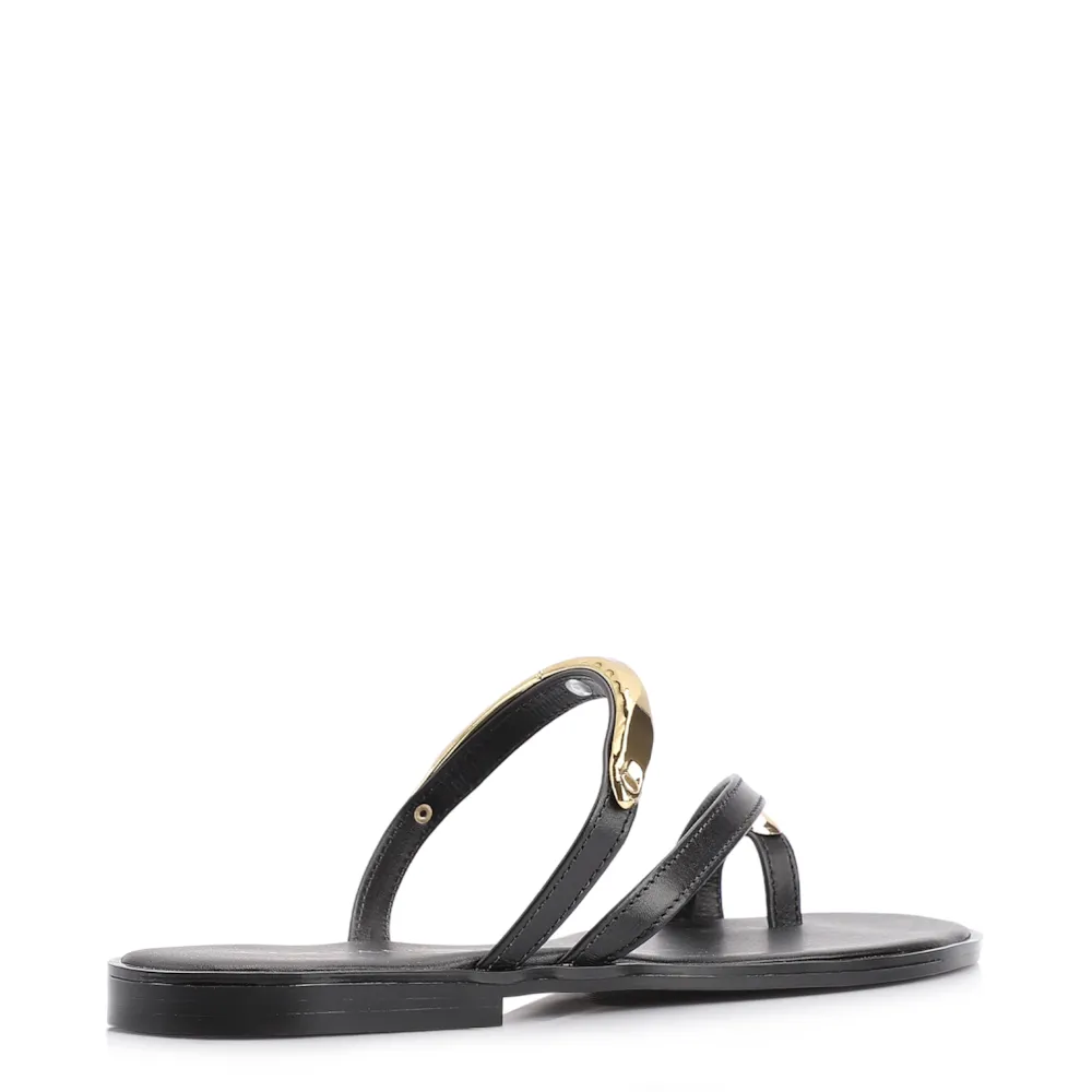 Rasteirinha Toe Ring Couro Preto - imagem 3