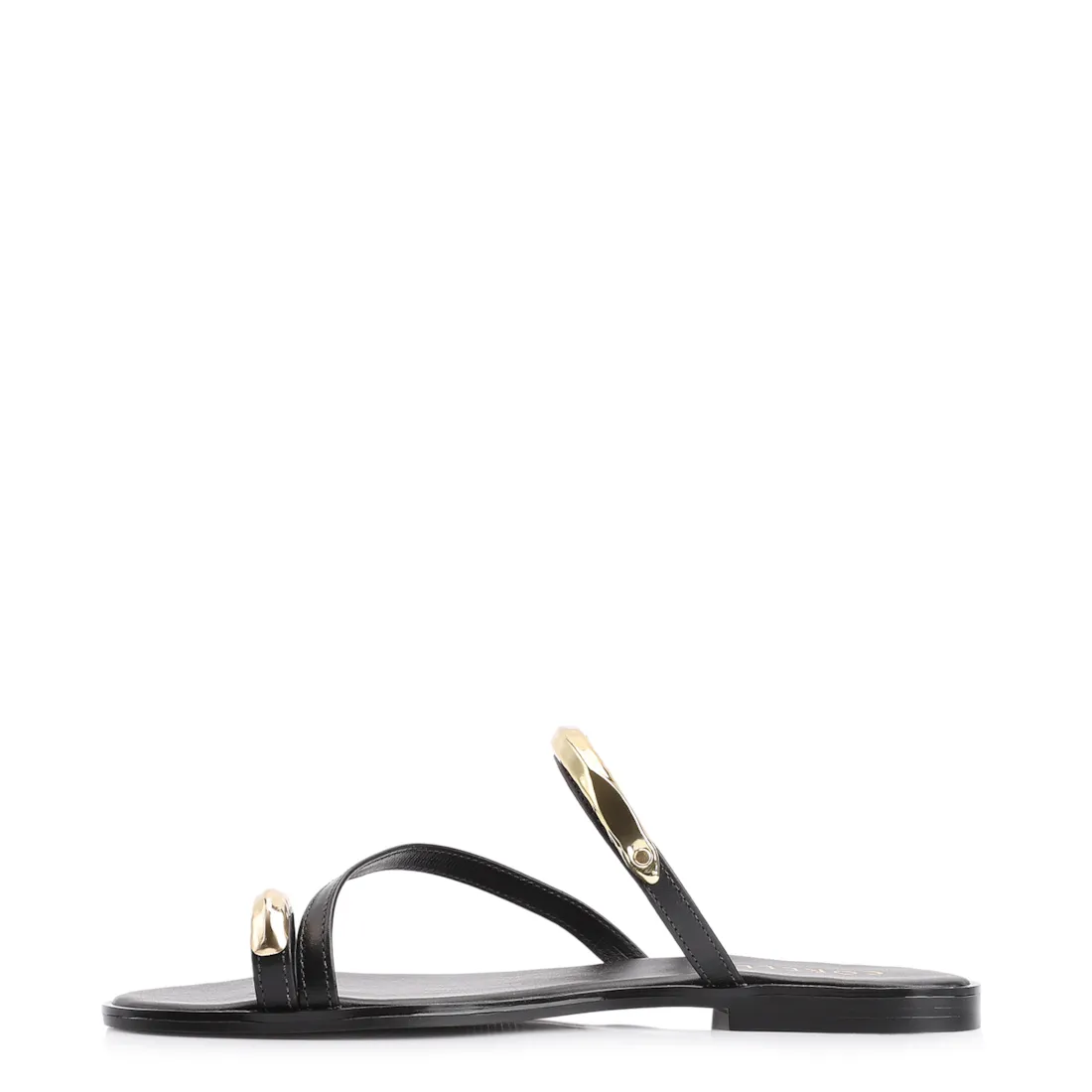 Rasteirinha Toe Ring Couro Preto - foto 4