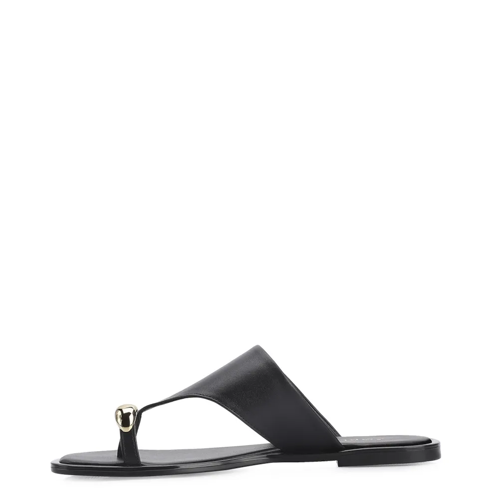 Rasteirinha Toe Ring Couro Preto - imagem 4