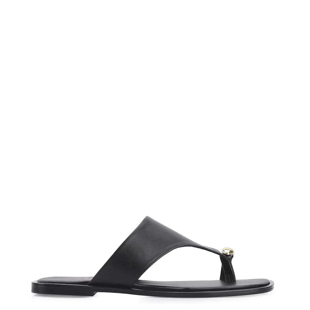Rasteirinha Toe Ring Couro Preto - imagem 2