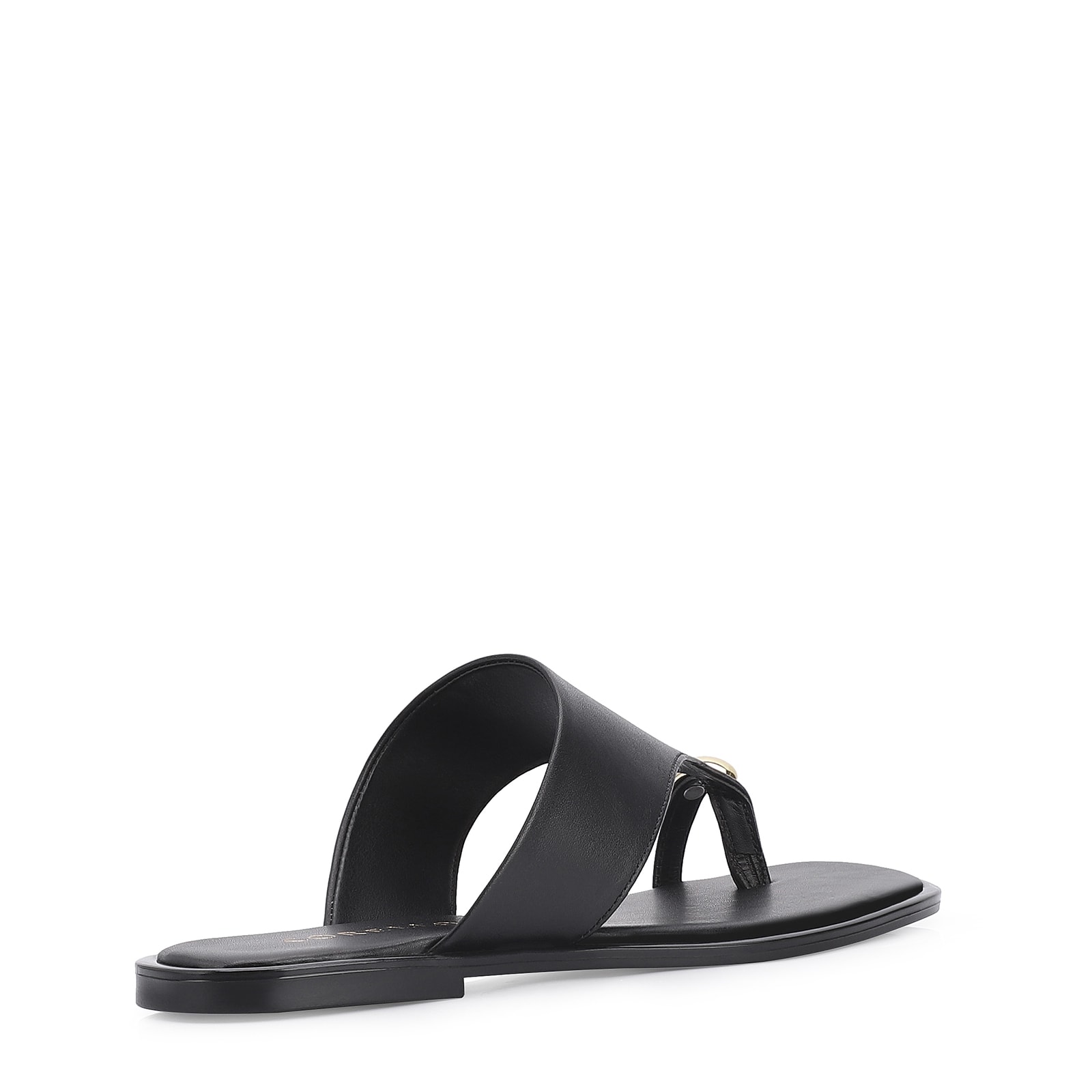 Rasteirinha Toe Ring Couro Preto
