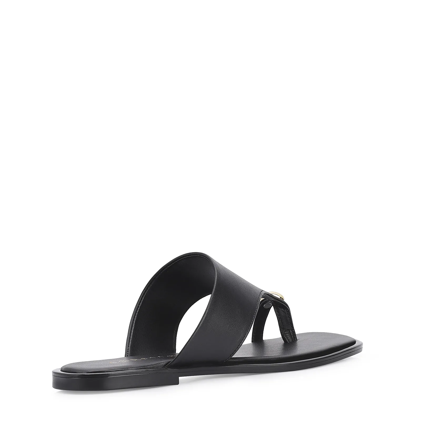 Rasteirinha Toe Ring Couro Preto