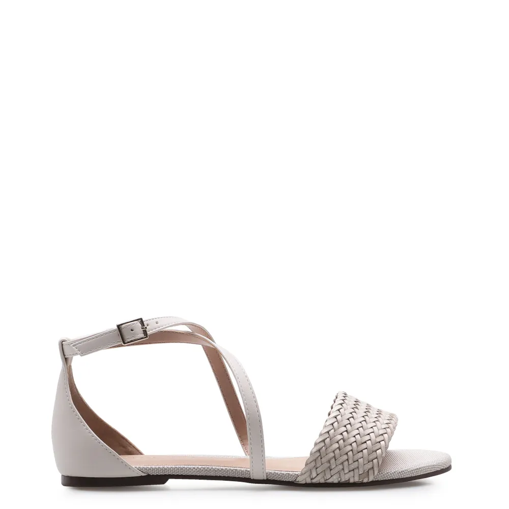 Rasteirinha Tramado Alternativo Off White/Linho - imagem 3