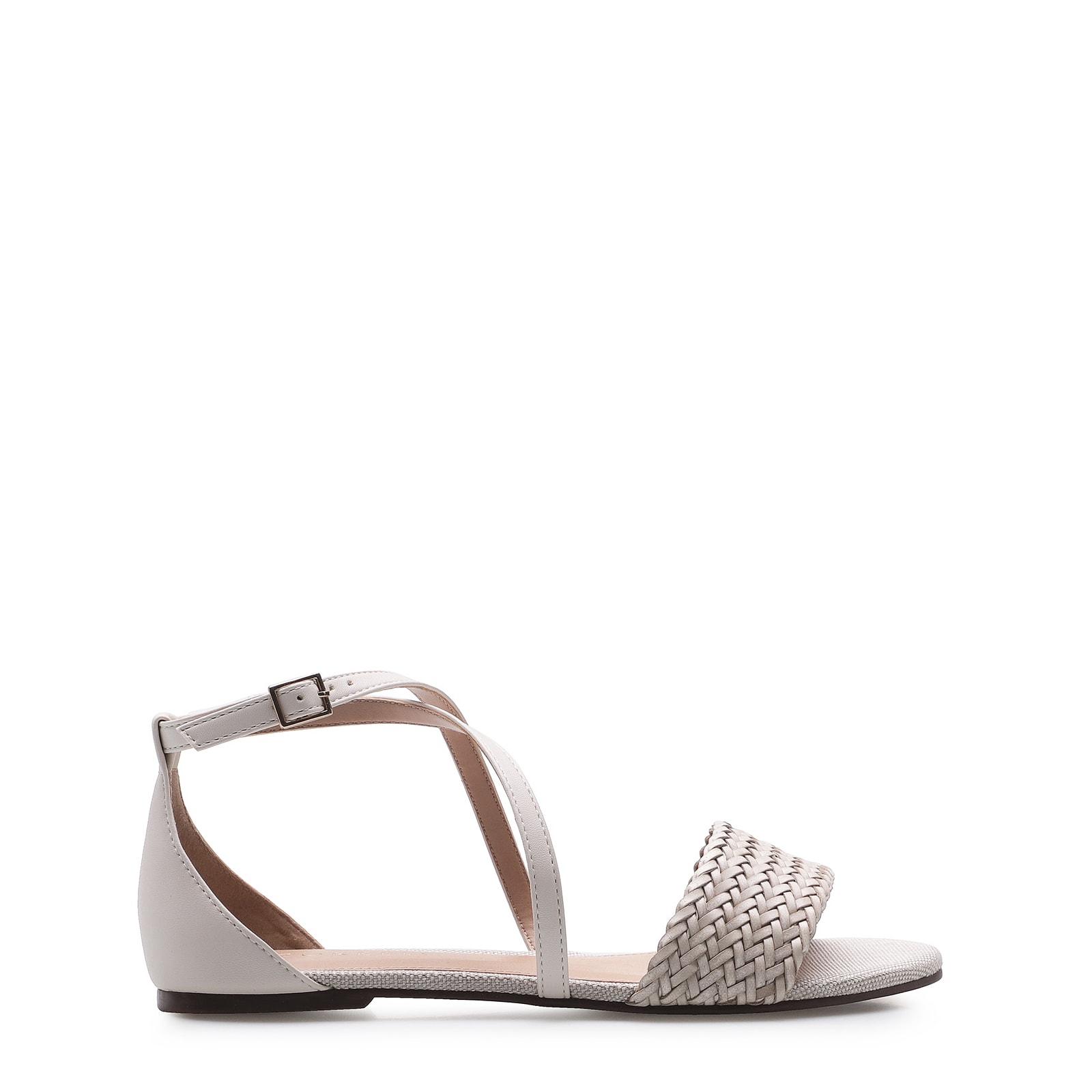 Rasteirinha Tramado Alternativo Off White/Linho