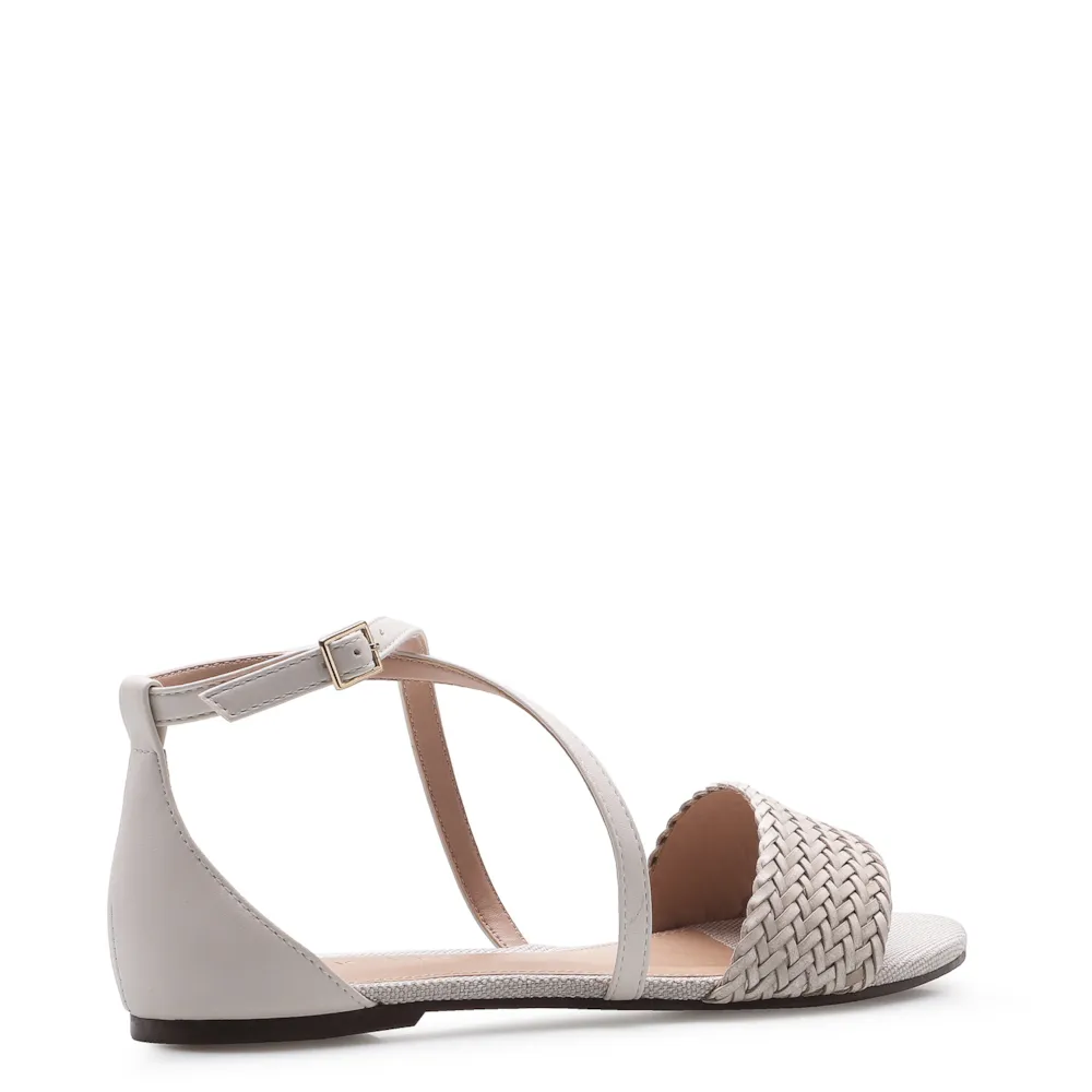 Rasteirinha Tramado Alternativo Off White/Linho - imagem 4