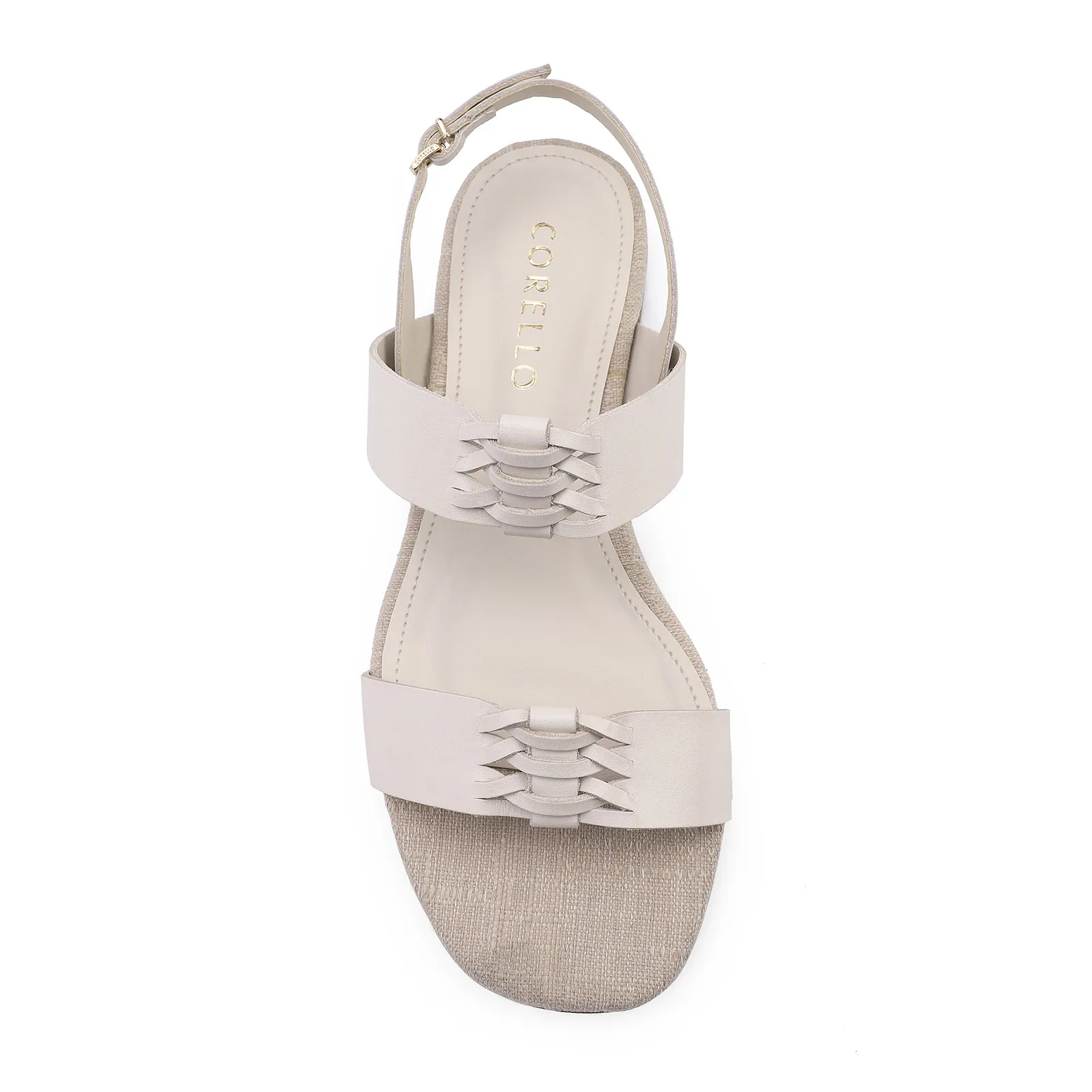 Rasteirinha Trançada Couro Off White/Alt Off White
