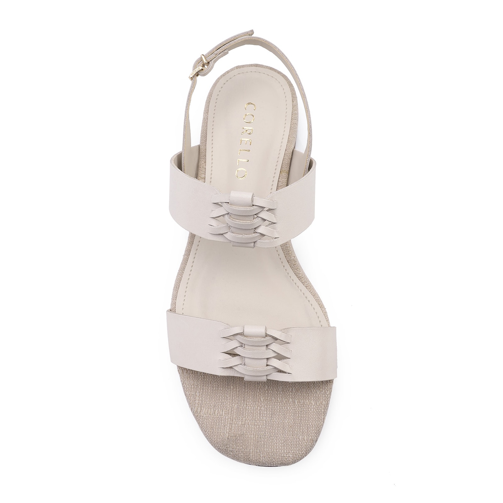 Rasteirinha Trançada Couro Off White/Alt Off White