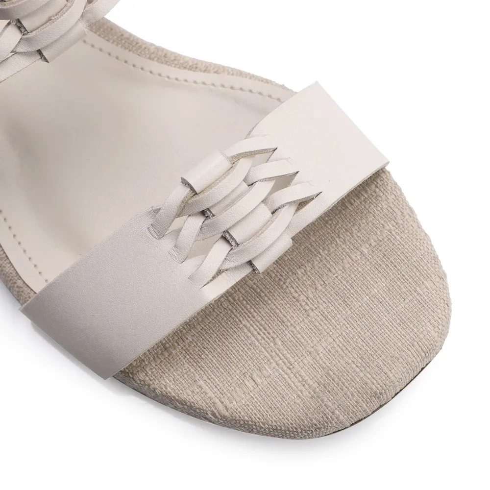 Rasteirinha Trançada Couro Off White/Alt Off White - imagem 6