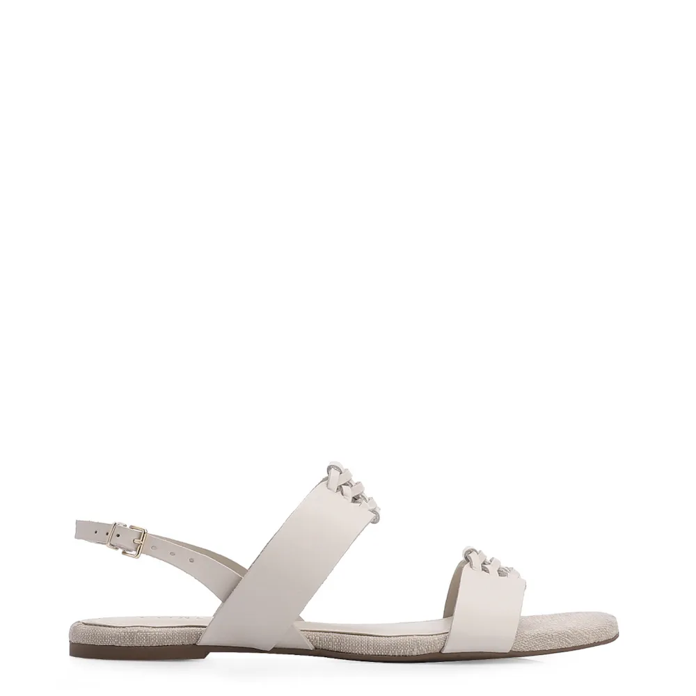 Rasteirinha Trançada Couro Off White/Alt Off White - imagem 2