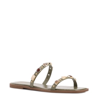 Verde Alt Croco calcanhar aberto Pedras