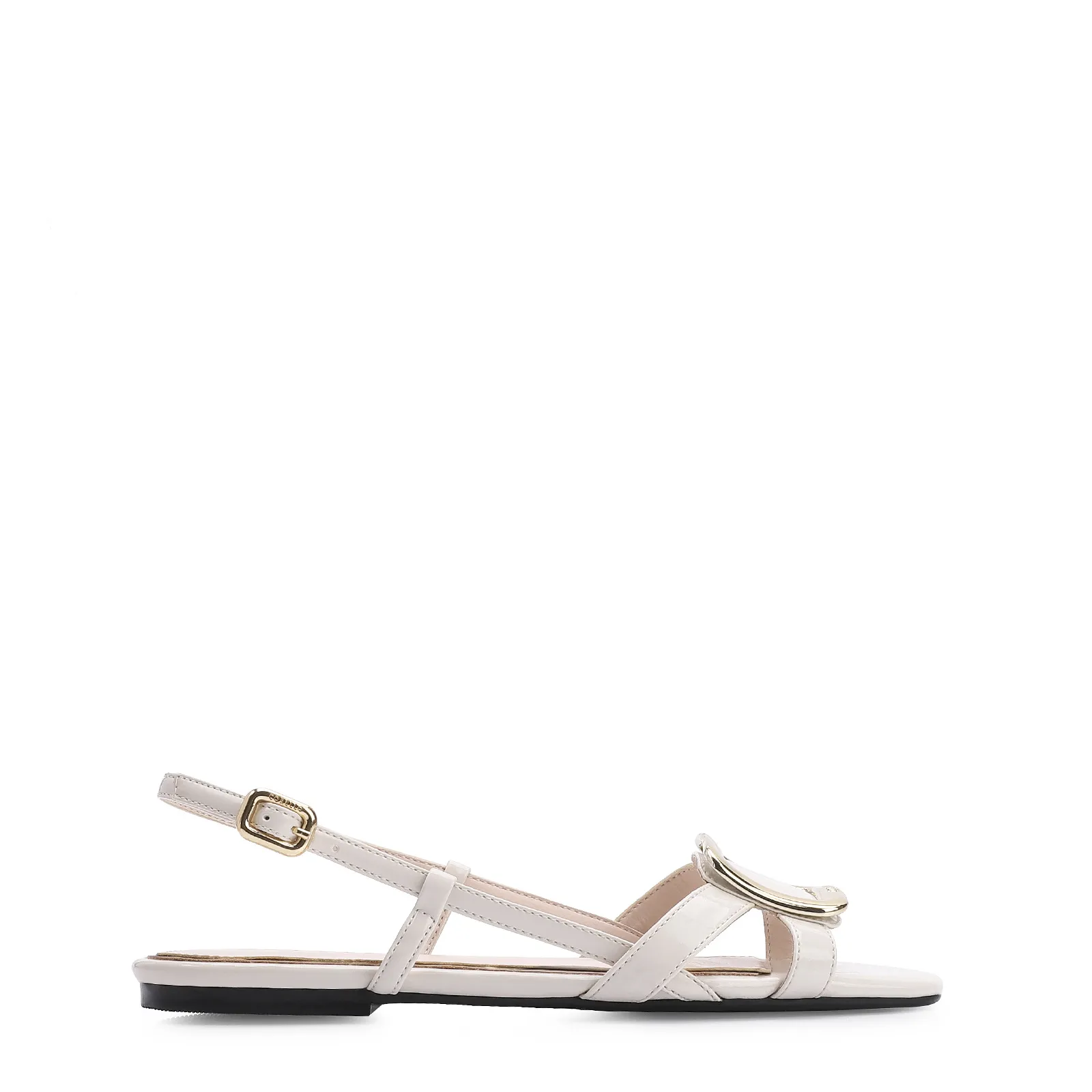 Rasteirinha Verniz Off White