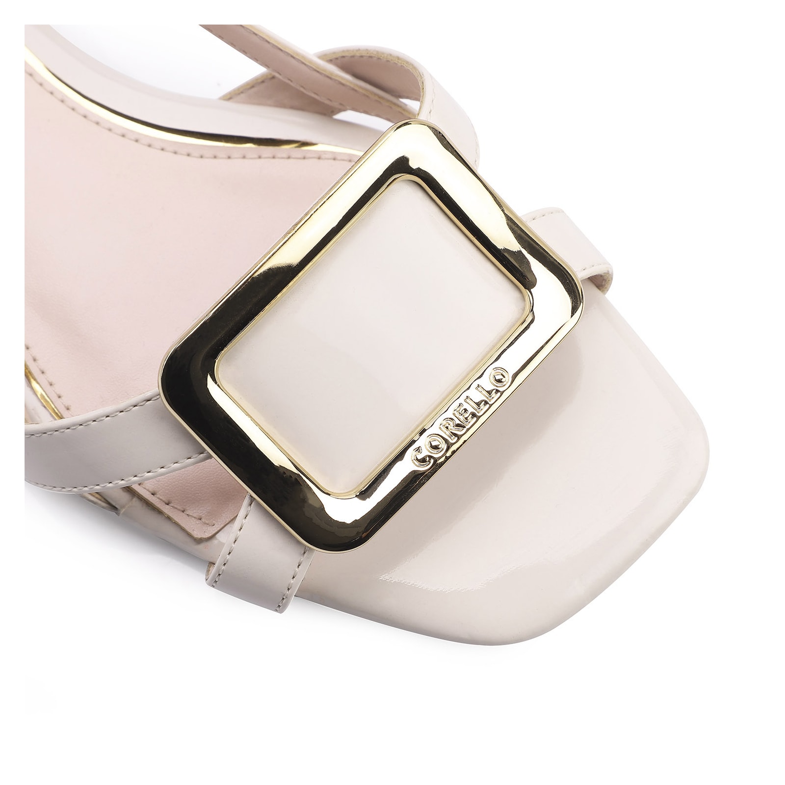 Rasteirinha Verniz Off White