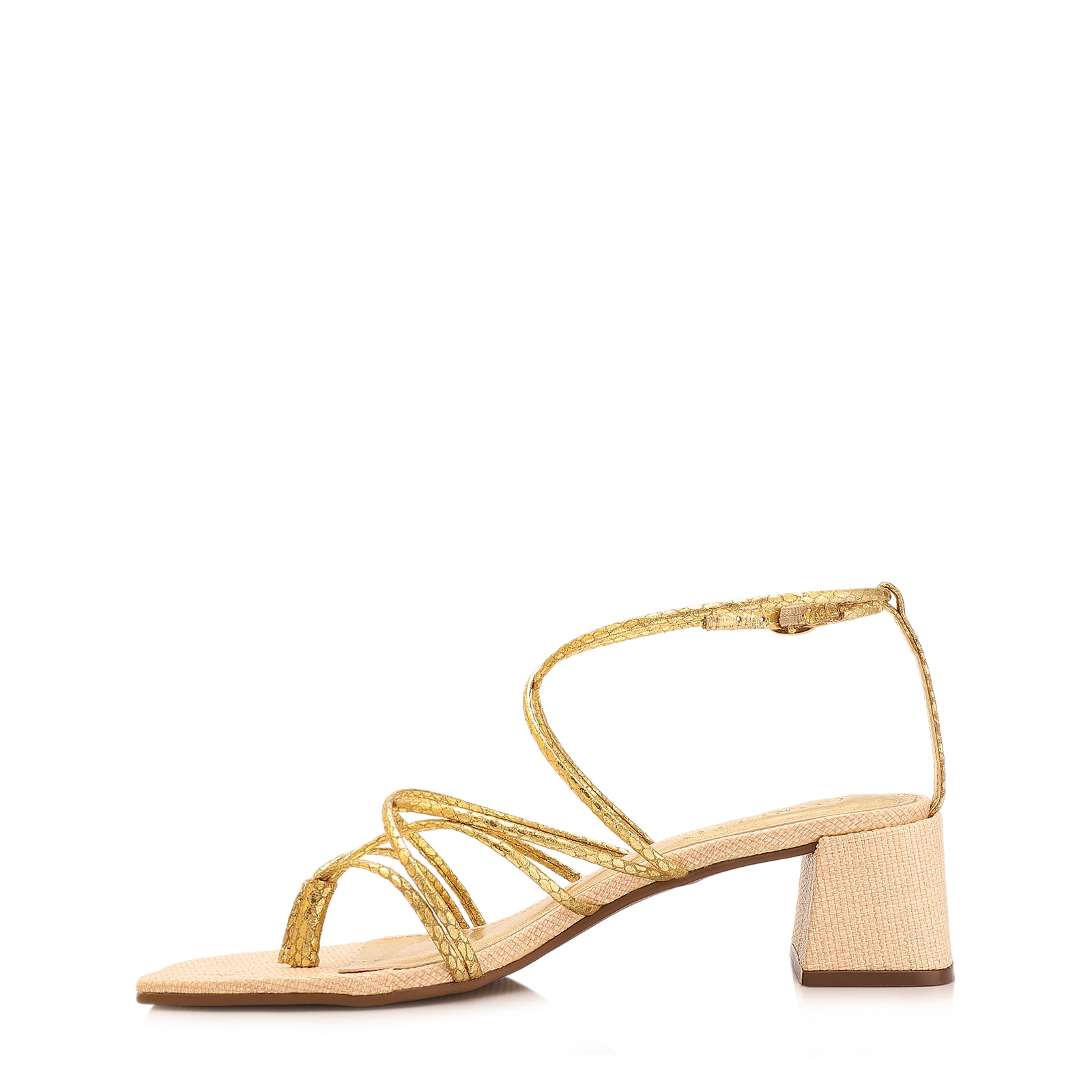 Sandália Alt Dourado/Ráfia Natural