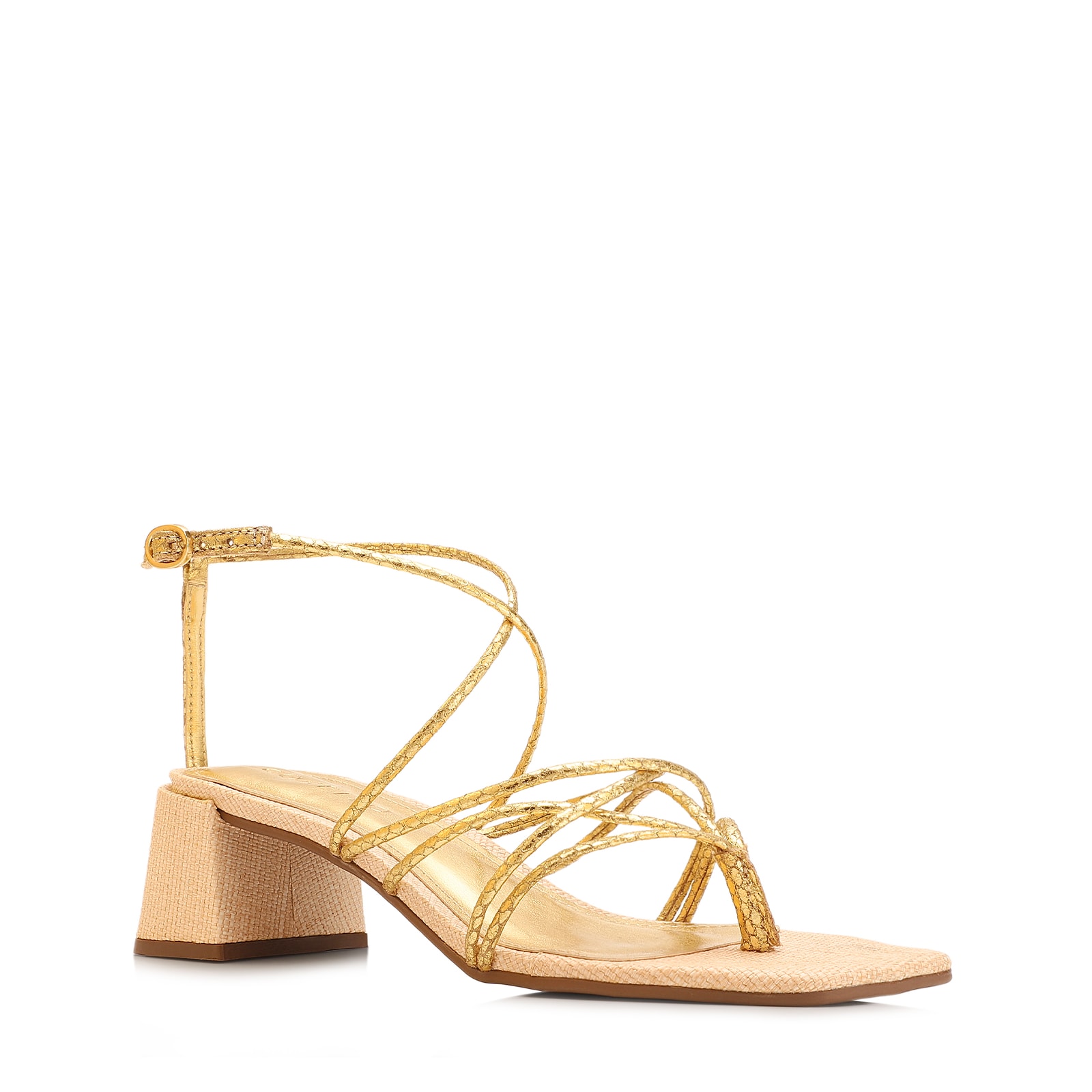 Sandália Alt Dourado/Ráfia Natural