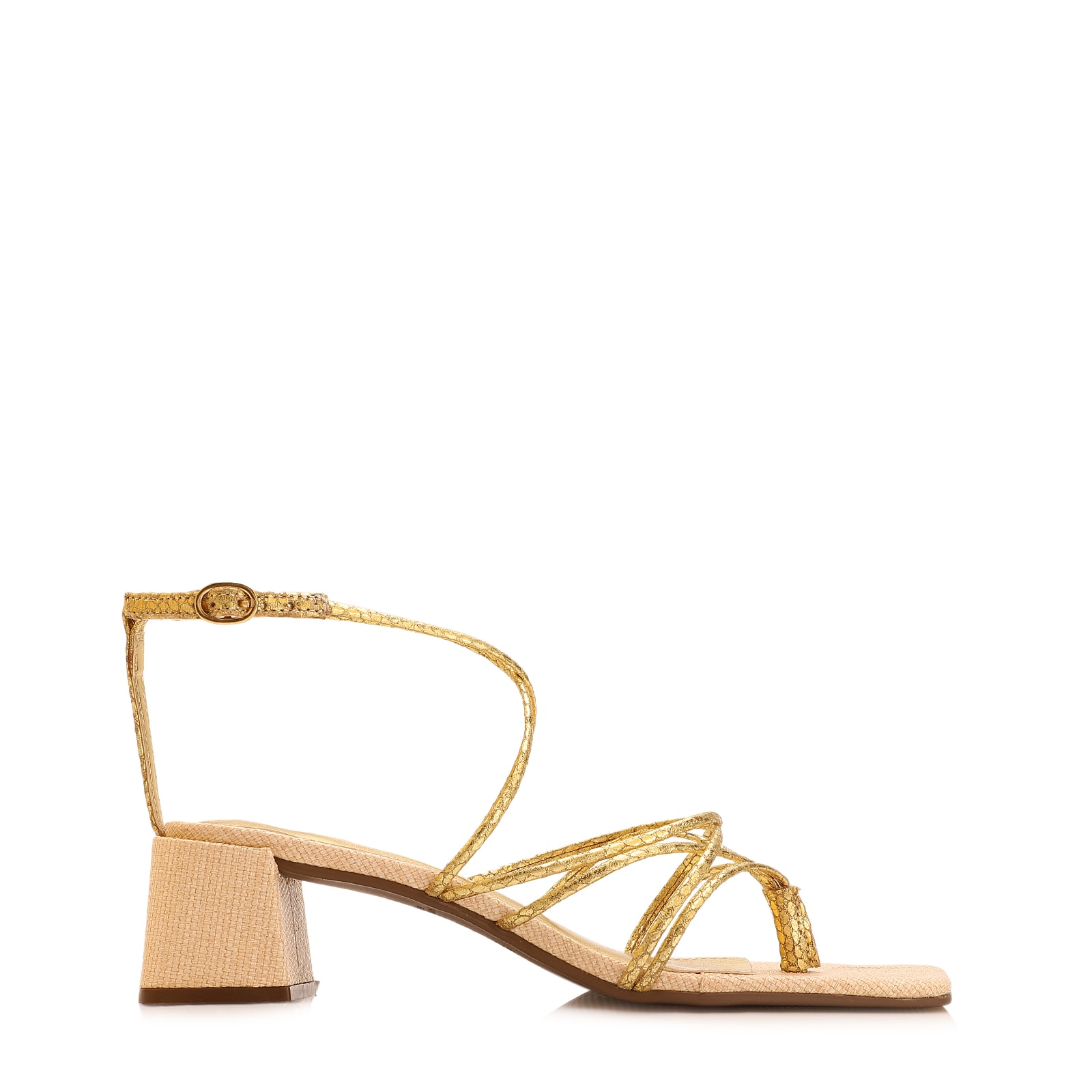 Sandália Alt Dourado/Ráfia Natural