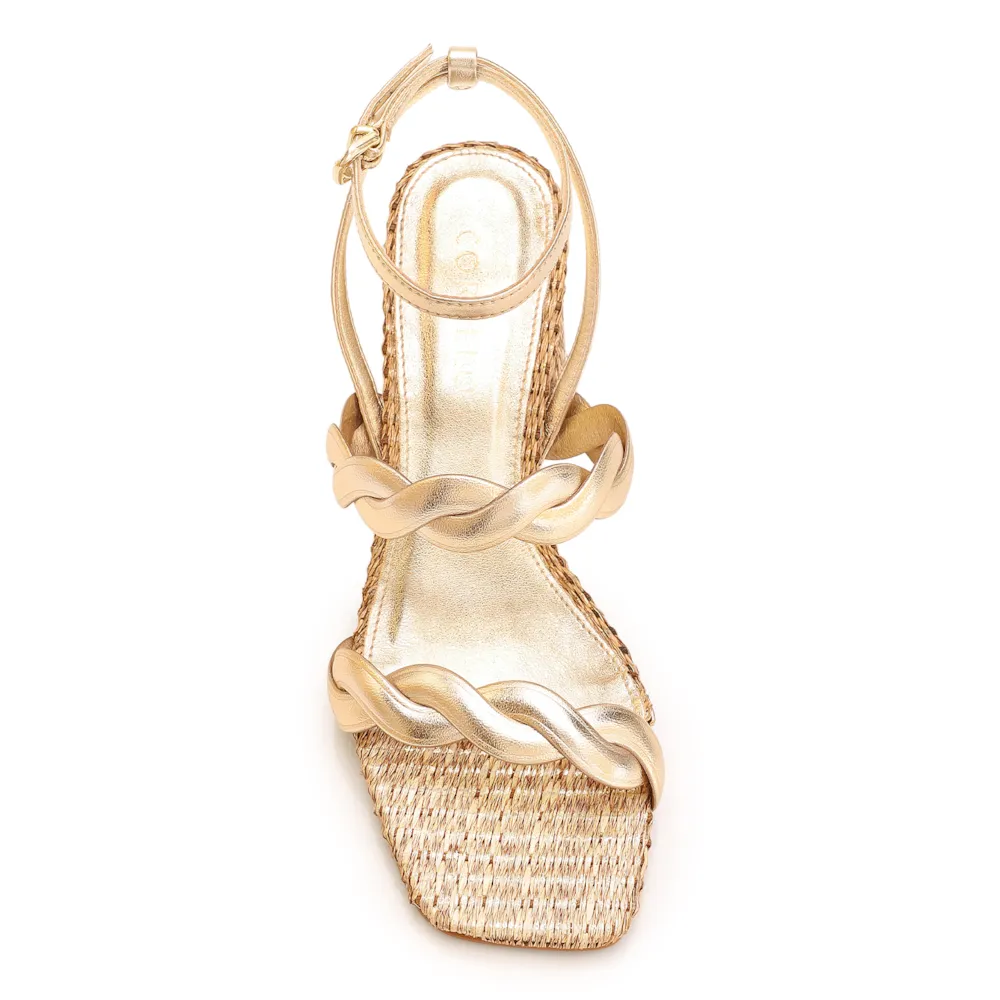 Sandália Alt Dourado/Ráfia Natural - imagem 5