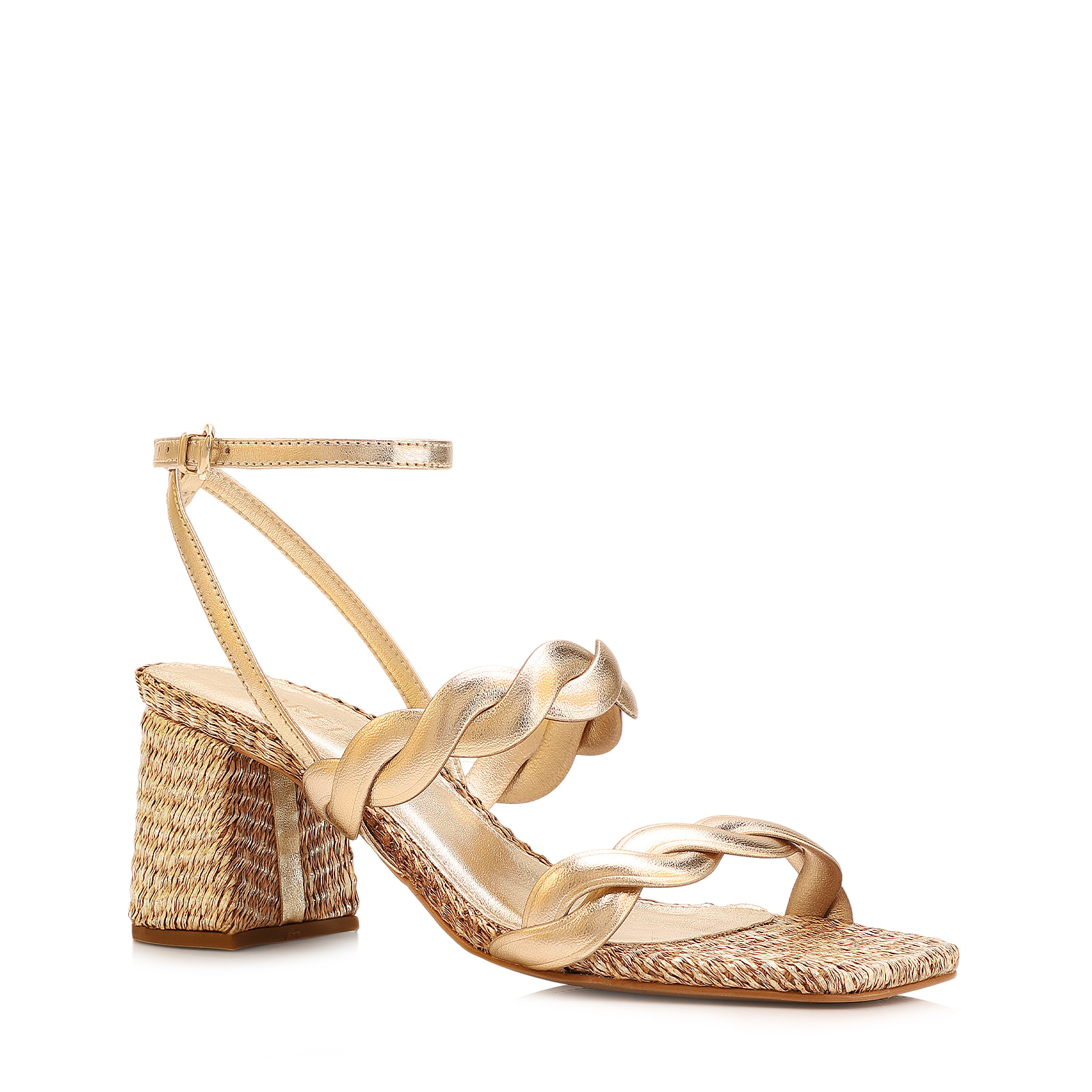Sandália Alt Dourado/Ráfia Natural