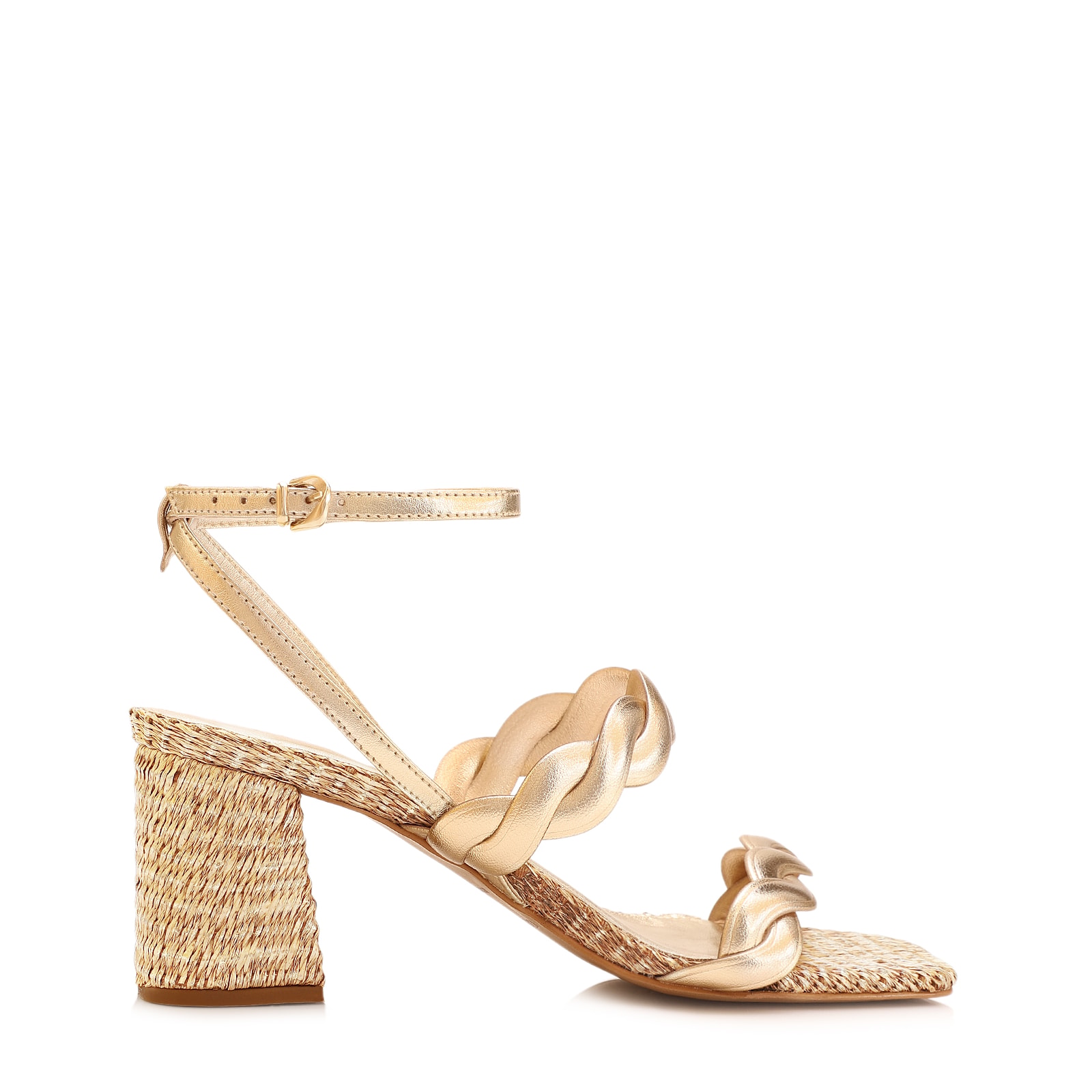 Sandália Alt Dourado/Ráfia Natural