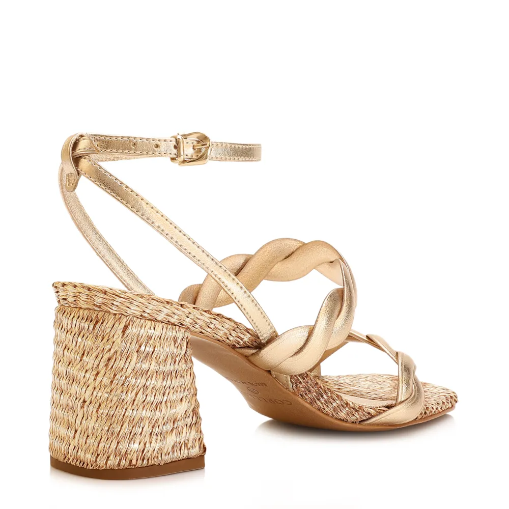 Sandália Alt Dourado/Ráfia Natural - imagem 3