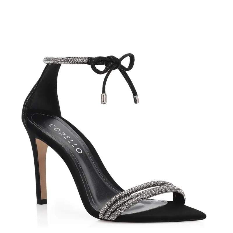 Sandália Alt Nobuck Preto/Strass Grafite