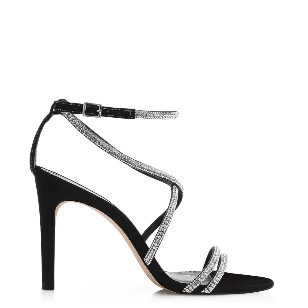 Sandália Alt Nobuck Preto/Strass Prata - imagem 3