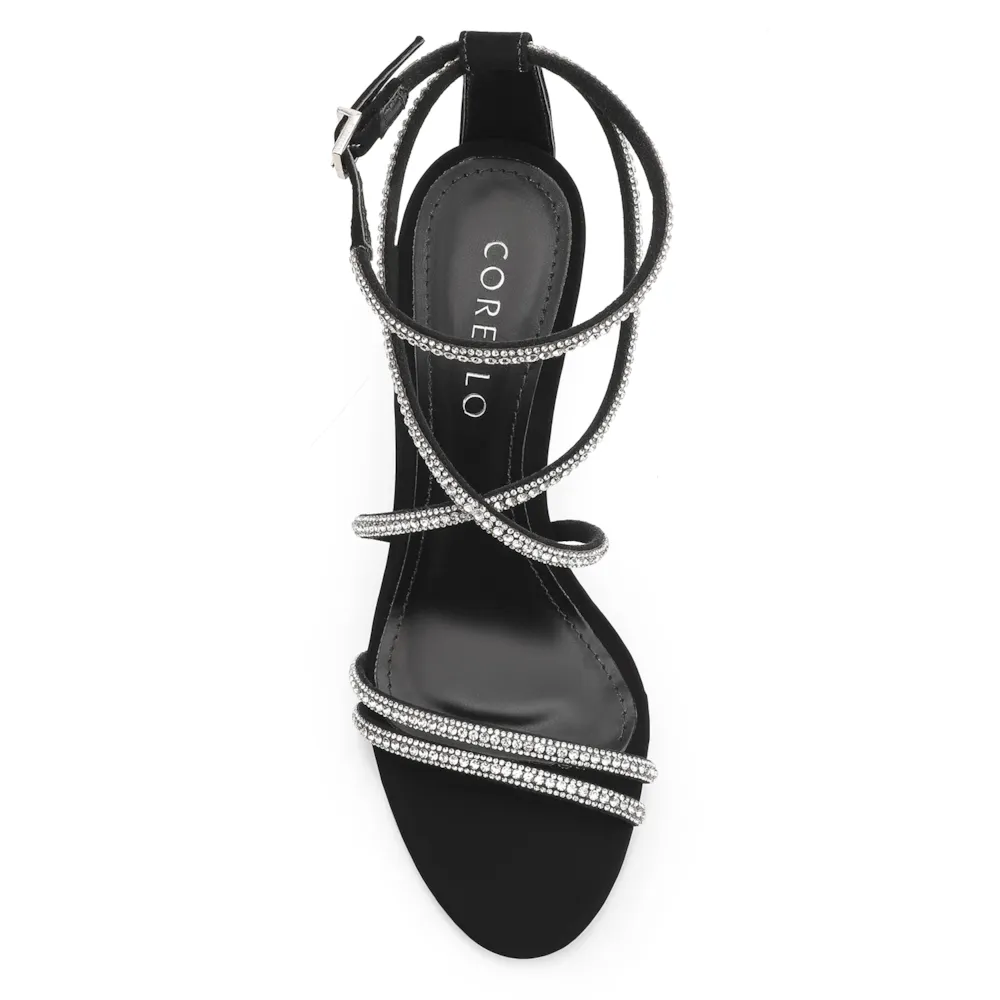 Sandália Alt Nobuck Preto/Strass Prata - imagem 6
