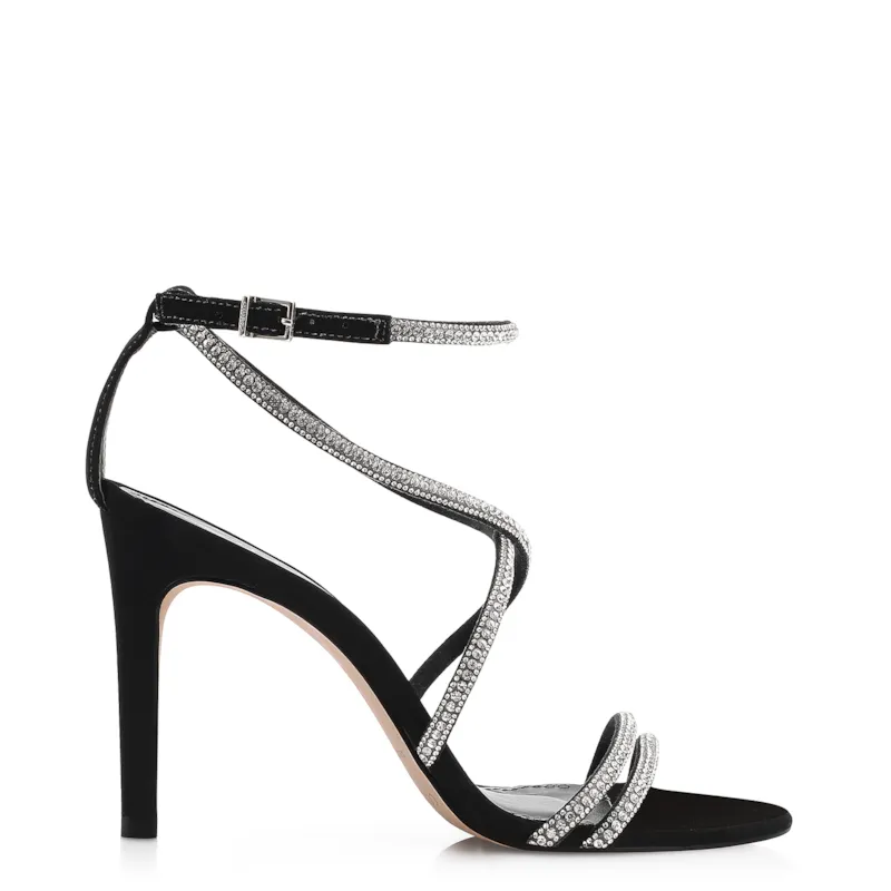 Sandália Alt Nobuck Preto/Strass Prata - foto 3