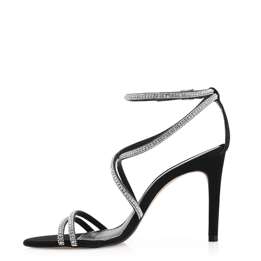 Sandália Alt Nobuck Preto/Strass Prata - foto 5