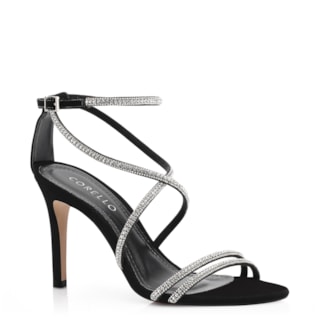 Alt Nobuck Preto/Strass Prata
