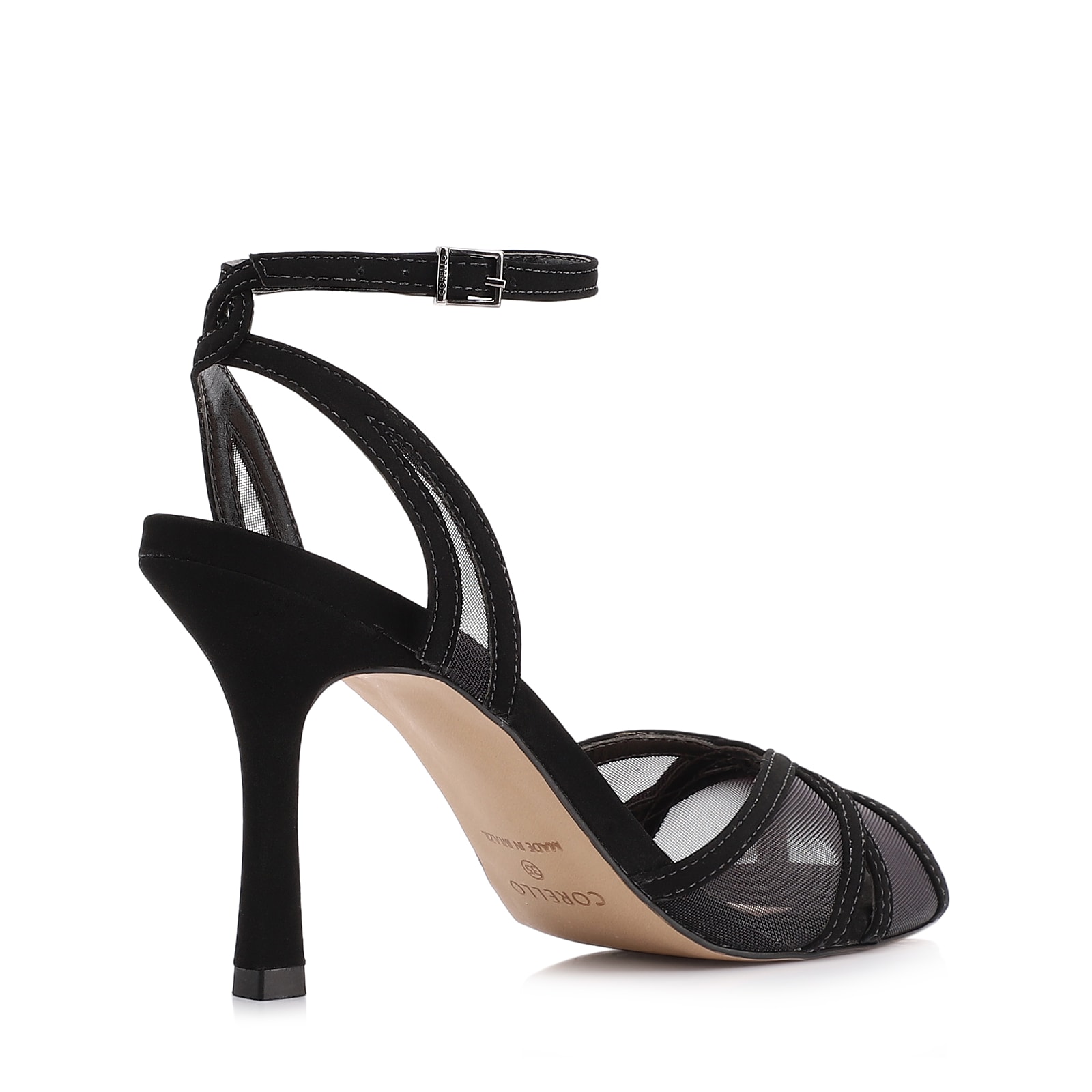 Sandália Alt Nobuck Preto/Tela Preto