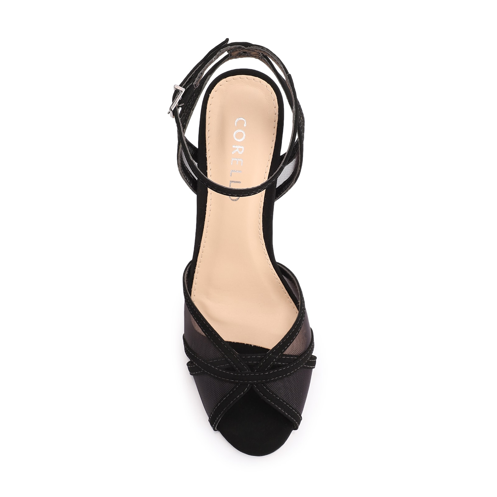 Sandália Alt Nobuck Preto/Tela Preto
