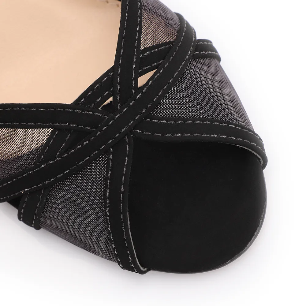 Sandália Alt Nobuck Preto/Tela Preto - imagem 7