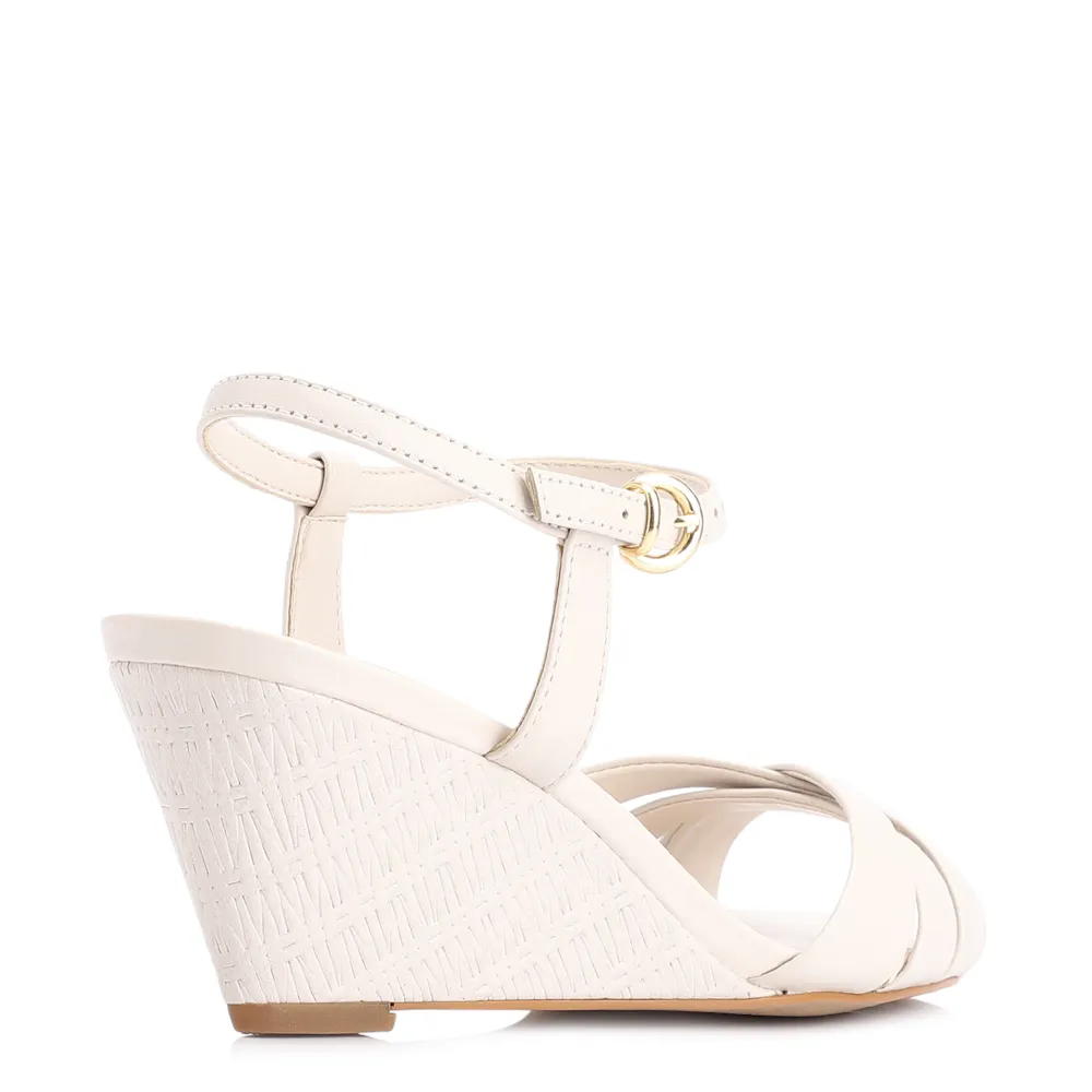 Sandália Anabela Couro Off White - imagem 4