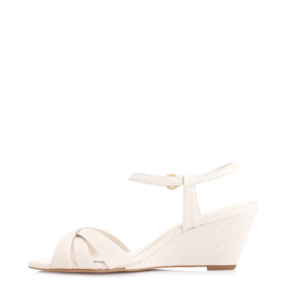 Sandália Anabela Couro Off White - imagem 5