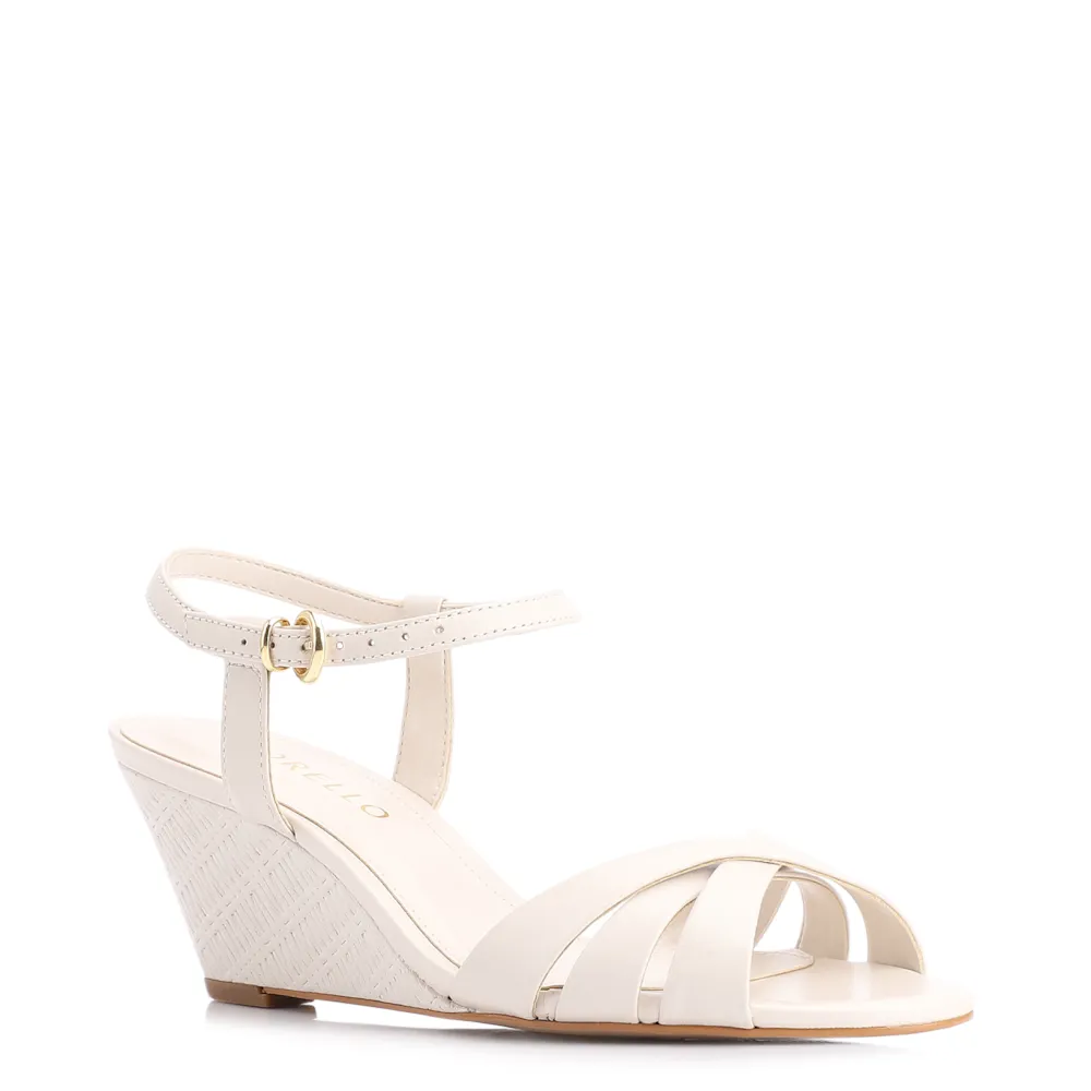 Sandália Anabela Couro Off White