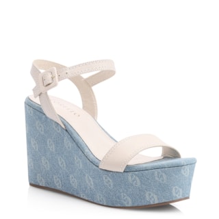 Couro Off White/Monograma Azul Jeans