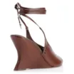 Sandália Anabela Laser Cut Couro Marrom - imagem 4