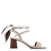 Sandália Animal Print Salto Bloco Médio Alt Lenço Python Off White - imagem 3
