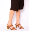 Sandália Bambu Couro Nobuck Croco Marrom - imagem 2