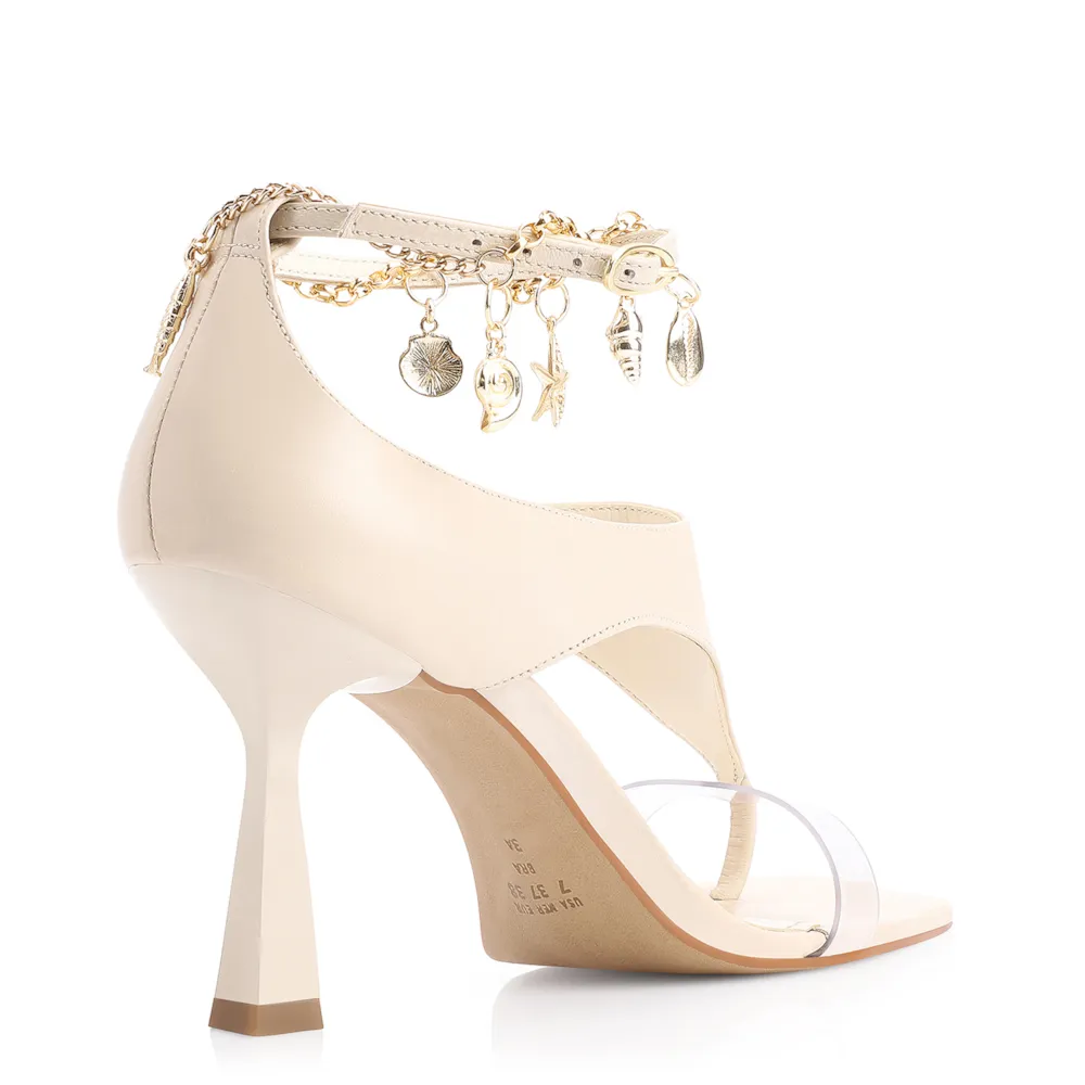 Sandália Charms Couro Off White - imagem 4