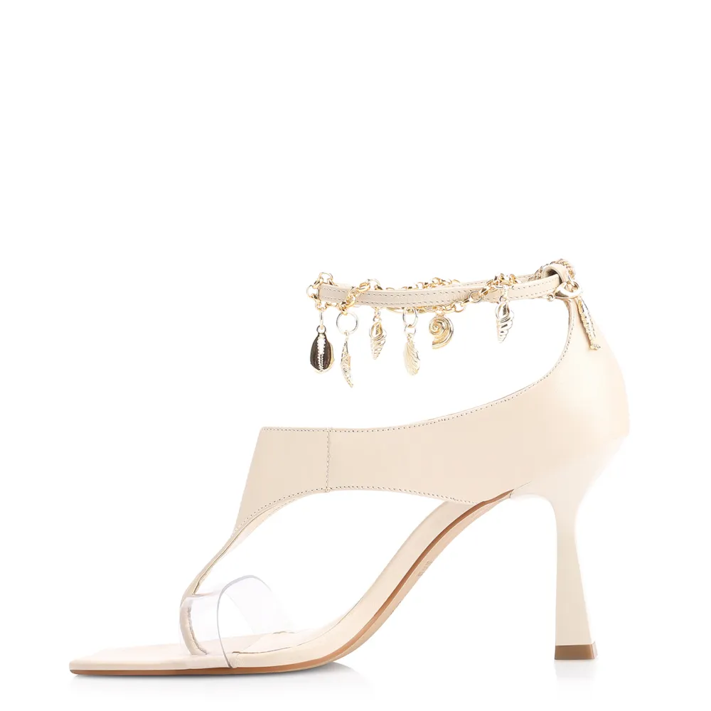 Sandália Charms Couro Off White - imagem 5
