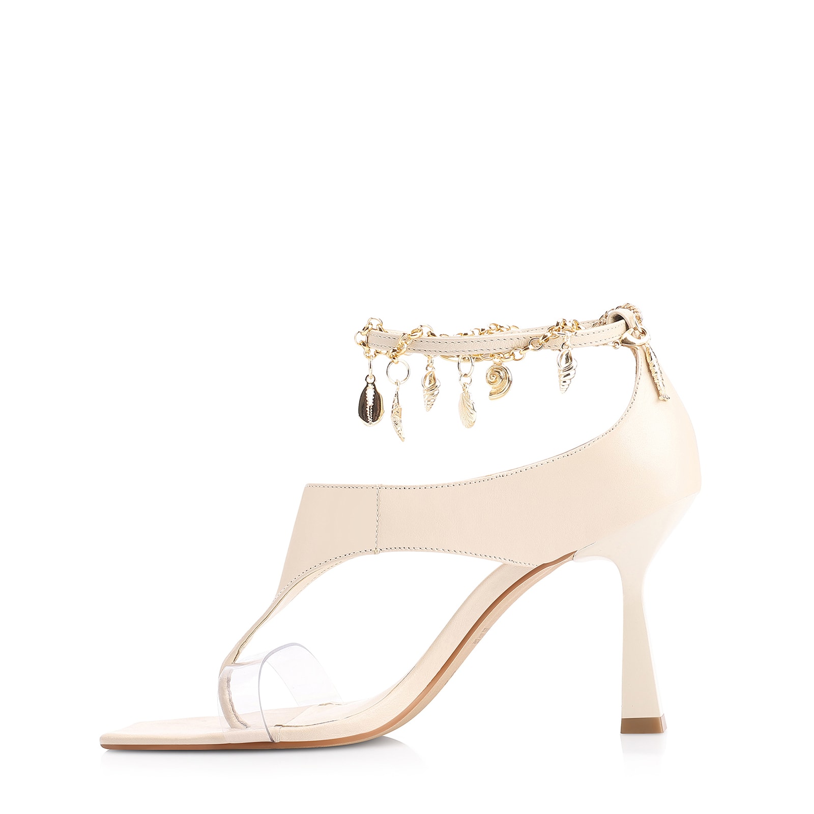 Sandália Charms Couro Off White