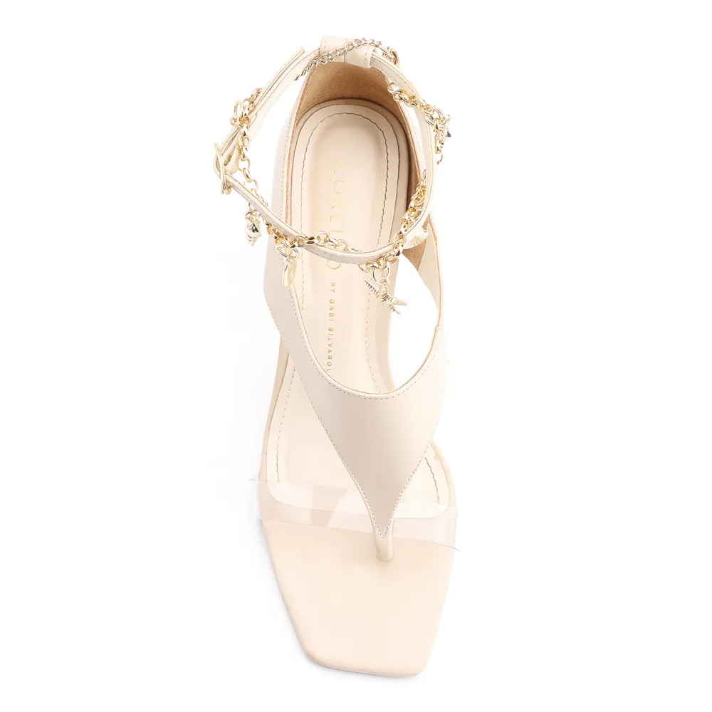 Sandália Charms Couro Off White - imagem 6