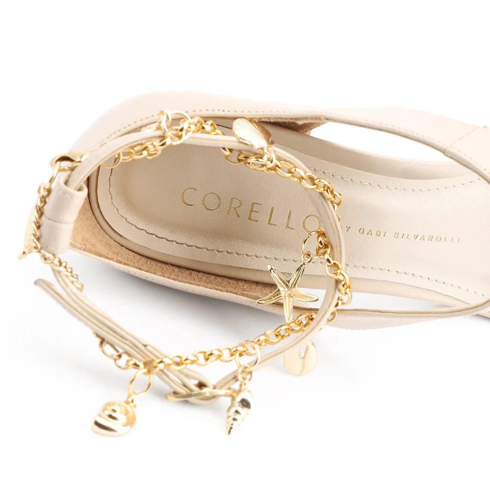 Sandália Charms Couro Off White - imagem 8