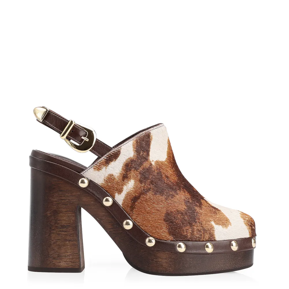 Sandália Clog Couro Pelo Vaca - imagem 3