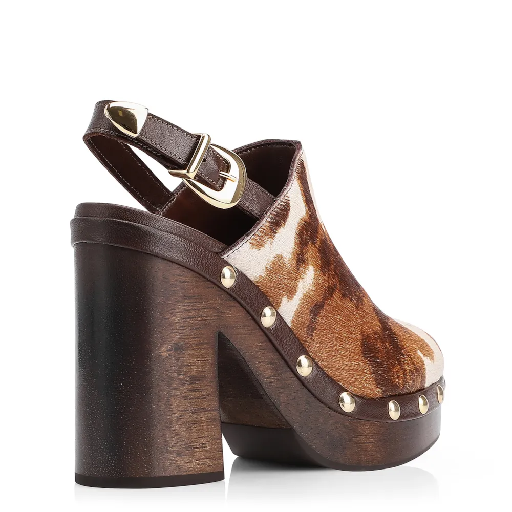 Sandália Clog Couro Pelo Vaca - imagem 4