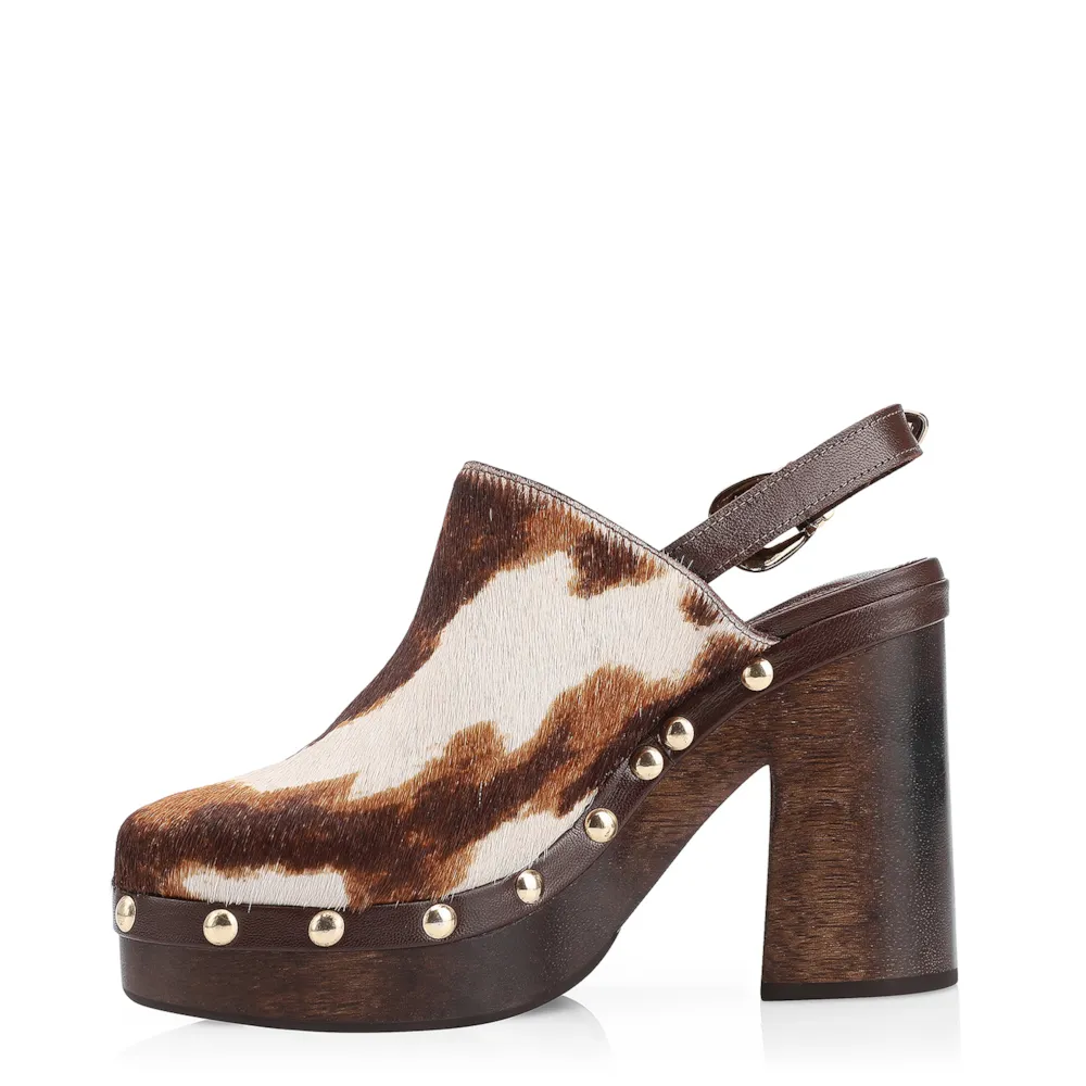 Sandália Clog Couro Pelo Vaca - imagem 5